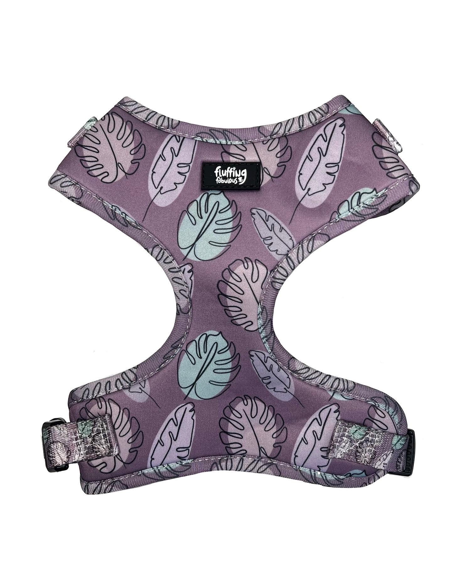 purple adjustable affordable dog harness unisex
